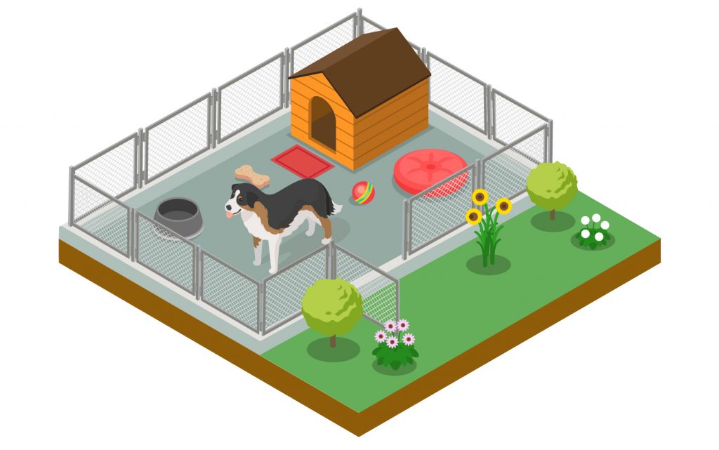 Concrete base for a dog kennel illustration